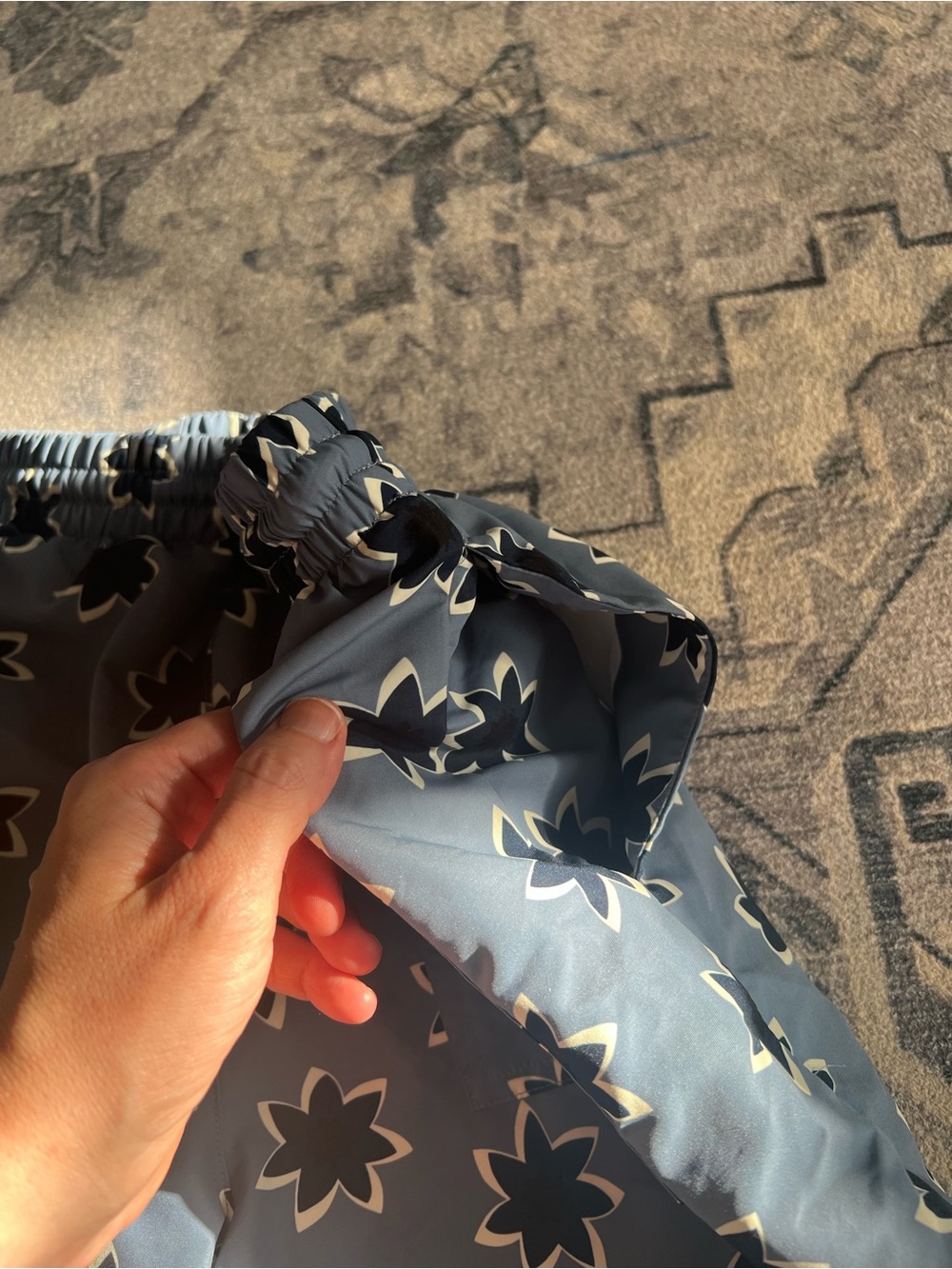 Sandro Paris Floral Print Swim Trunks Size S Blue Swim Shorts Mesh Lined - Picture 4 of 6